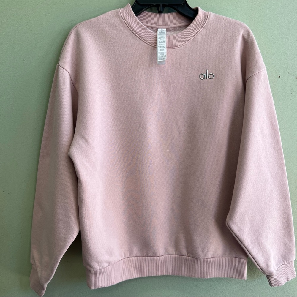 Authentic ALO Yoga Crew Neck Accolade Sweatshirt in Pink Quartz XS - Picture 3 of 8